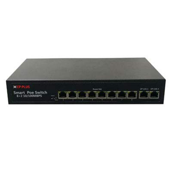 CP PLUS 8+2 Port Fast Ethernet Switch with 8 PoE CP-ANW-HP8H2-96